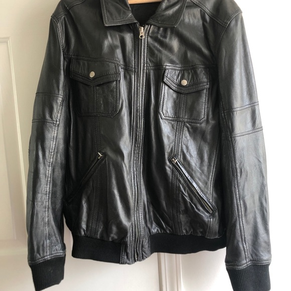 Other - John F Gee Lambskin Leather Biker Bomber JACKET